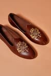 Buy_Dmodot_Brown Embroidery Ethnico Ricamo Designer Shoes _Online_at_Aza_Fashions