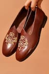 Shop_Dmodot_Brown Embroidery Ethnico Ricamo Designer Shoes _Online_at_Aza_Fashions