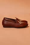 Shop_Dmodot_Brown Embroidery Ethnico Ricamo Designer Shoes _at_Aza_Fashions