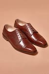 Buy_Dmodot_Brown Cut Work Leather Brogue Shoes _at_Aza_Fashions