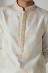 Buy_Chhaya Mehrotra_Ivory Chanderi Embroidery Mirror Kurta Set _Online_at_Aza_Fashions