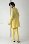 Shop_Chhaya Mehrotra_Yellow Chanderi Embroidery Mirror Illuminating Kurta Set _at_Aza_Fashions