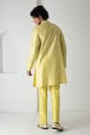 Shop_Chhaya Mehrotra_Yellow Chanderi Embroidery Sunstruck Block Printed Kurta Set _at_Aza_Fashions