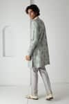 Shop_Chhaya Mehrotra_Gray Chanderi Ash Grey Block Printed Kurta Set _at_Aza_Fashions