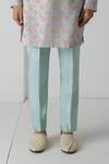 Buy_Chhaya Mehrotra_Aqua Chanderi Block Printed Kurta Set _Online_at_Aza_Fashions