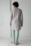 Shop_Chhaya Mehrotra_Aqua Chanderi Block Printed Kurta Set _at_Aza_Fashions