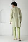 Shop_Chhaya Mehrotra_Green Chanderi Embroidery Tea Block Printed Kurta Set _at_Aza_Fashions