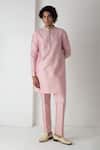 Buy_Chhaya Mehrotra_Pink Silk, Brocade, Chanderi Blooming Tanchui Bundi Set _Online_at_Aza_Fashions