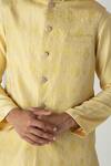Shop_Chhaya Mehrotra_Yellow Brocade, Silk, Chanderi Embroidery Yarrow Esper Bundi Set _Online_at_Aza_Fashions