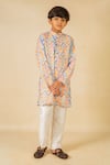 Shop_Jilmil Dreamwear_Multi Color Cotton Coloured Traditional Print Kurta Set _at_Aza_Fashions