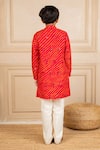 Shop_Jilmil Dreamwear_Red Cotton Mirrors Work Kurta And Pant Set _at_Aza_Fashions