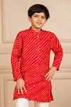 Shop_Jilmil Dreamwear_Red Cotton Mirrors Work Kurta And Pant Set _Online_at_Aza_Fashions