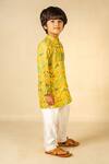 Buy_Jilmil Dreamwear_Yellow Cotton Zig Zag Foil Print Kurta And Pant Set _Online_at_Aza_Fashions
