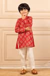 Buy_Jilmil Dreamwear_Red Cotton Digital Patola Print Kurta Set _at_Aza_Fashions