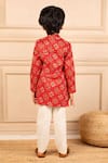 Shop_Jilmil Dreamwear_Red Cotton Digital Patola Print Kurta Set _at_Aza_Fashions