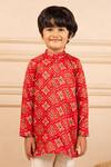 Buy_Jilmil Dreamwear_Red Cotton Digital Patola Print Kurta Set _Online_at_Aza_Fashions