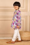 Shop_Jilmil Dreamwear_Purple Cotton Floral Digital Printed Kurta And Pant Set _Online_at_Aza_Fashions