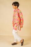 Jilmil Dreamwear_Pink Satin Floral Digital Printed Kurta Set _Online_at_Aza_Fashions