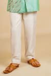 Shop_Jilmil Dreamwear_Turquoise Silk Embroidery Blue Kurta Set _Online_at_Aza_Fashions