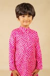 Jilmil Dreamwear_Pink Silk Digital Printed Kurta And Pant Set _at_Aza_Fashions
