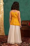 Shop_Jilmil Dreamwear_Yellow Cotton Mirrors Work Top And Palazzo Set _at_Aza_Fashions