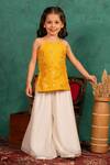 Buy_Jilmil Dreamwear_Yellow Cotton Mirrors Work Top And Palazzo Set 
