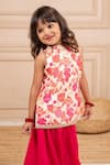 Jilmil Dreamwear_Cream Cotton Digital Printed Pink Top And Sharara Set _at_Aza_Fashions