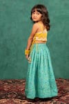 Buy_Jilmil Dreamwear_Yellow Brocade Tassels Bandhani Top And Lehenga Set _Online_at_Aza_Fashions