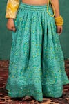 Jilmil Dreamwear_Yellow Brocade Tassels Bandhani Top And Lehenga Set _at_Aza_Fashions