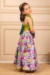 Buy_Jilmil Dreamwear_Green Cotton, Lurex Digital Print Top And Lehenga Set _Online_at_Aza_Fashions