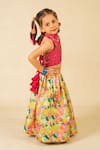 Shop_Jilmil Dreamwear_Pink Brocade Embroidery Digital Print Lehenga Set _at_Aza_Fashions