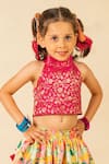 Buy_Jilmil Dreamwear_Pink Brocade Embroidery Digital Print Lehenga Set _Online_at_Aza_Fashions