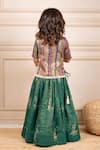 Shop_Jilmil Dreamwear_Multi Color Cotton, Brocade Embroidery Green Lehenga Set _at_Aza_Fashions