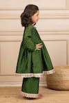 Shop_Jilmil Dreamwear_Green Silk Embroidery Anarkali And Palazzo Set _Online_at_Aza_Fashions