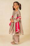 Jilmil Dreamwear_Gray Silk Embroidery Grey Anarkali Set _Online_at_Aza_Fashions