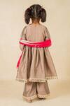 Shop_Jilmil Dreamwear_Gray Silk Embroidery Grey Anarkali Set _at_Aza_Fashions