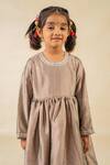 Shop_Jilmil Dreamwear_Gray Silk Embroidery Grey Anarkali Set _Online_at_Aza_Fashions