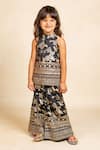 Jilmil Dreamwear_Black Silk Embroidery Dola Set _at_Aza_Fashions