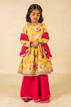 Jilmil Dreamwear_Yellow Silk Embroidery Anarkali Set _Online_at_Aza_Fashions