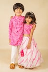 Shop_Jilmil Dreamwear_Pink Cotton Embroidered Top And Lehenga Set _Online_at_Aza_Fashions