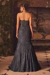 Shop_Roqa_Blue Net Beads Sweetheart Neck Lucent Designer Gown _at_Aza_Fashions