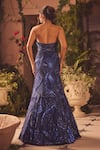 Shop_Roqa_Blue Net Sequins Off-shoulder Celestial Designer Gown _at_Aza_Fashions