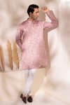 Buy_Char Chaand_Pink Satin, Silk Embroidery Designer Blush Kurta _at_Aza_Fashions