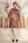 Buy_Char Chaand_Brown Satin, Silk Printed Kurta _at_Aza_Fashions
