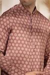 Buy_Char Chaand_Brown Satin, Silk Printed Kurta 