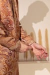 Buy_Char Chaand_Gold Silk Embroidery Designer Kurta _Online_at_Aza_Fashions