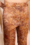 Shop_Char Chaand_Gold Silk Embroidery Copper Designer Kurta Pant Set 
