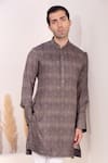 Buy_Char Chaand_Gray Satin, Silk Embroidery Designer Grey Kurta 