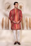 Buy_Char Chaand_Pink Satin, Silk Embroidery Multi Color Designer Kurta _at_Aza_Fashions