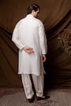 Shop_Char Chaand_White Designer Jacquard Kurta _at_Aza_Fashions